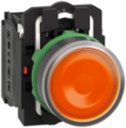 Harmony XB5 22mm Orange Illuminated Push Button, 1NO+1NC, 24V AC/DC