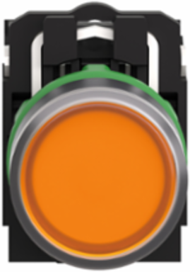 Illuminated Push Button 22mm, Orange Flush, 1NO + 1NC, 230-240V AC