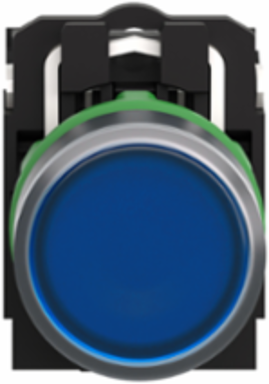 Harmony XB5 22mm Illuminated Push Button, Blue, IP66, 1NO + 1NC, 230V AC