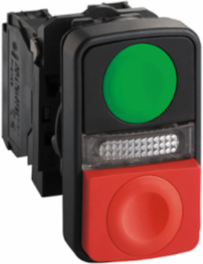 Harmony XB5 Illuminated Double-Headed Push Button 22mm with Pilot Light, 120V AC/DC