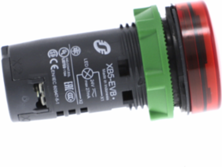 Harmony XB5 Monolithic Pilot Light, 22mm, Red, IP66/IP67/IP69K, 110...120V AC