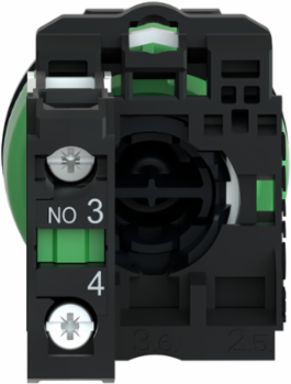 Push button flush mounted, Harmony XB5, plastic, green, 30mm, spring return, unmarked, 1NO