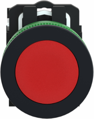 Push button flush mounted, Harmony XB5, plastic, red, 30mm, spring return, unmarked, 1NC
