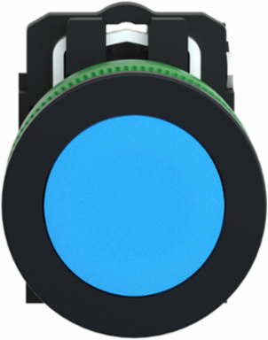 Push button flush mounted, Harmony XB5, plastic, blue, 30mm, spring return, unmarked, 1NO