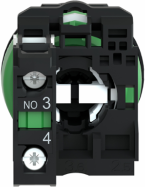 Selector switch flush mounted, Harmony XB5, plastic, black, 30mm, 2 positions, spring return right to left, 1 NO