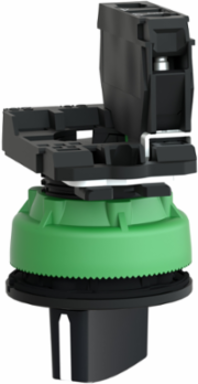 Selector switch flush mounted, Harmony XB5, plastic, black, 30mm, 2 positions, spring return right to left, 1 NO
