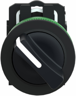 Selector switch flush mounted, Harmony XB5, plastic, black, 30mm, 2 positions, spring return right to left, 1 NO