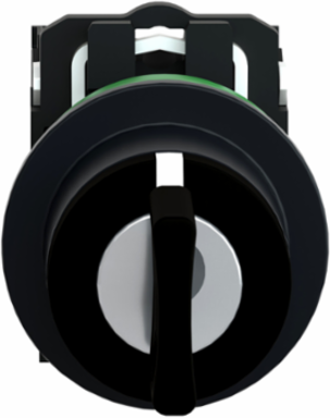 Key switch selector flush mounted, Harmony XB5, plastic, black, 30mm, key 455, 3 positions, stay put, 2 NO