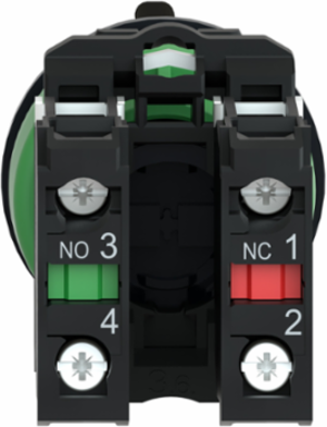 Key switch selector flush mounted, Harmony XB5, plastic, black, 30mm, key 455, 3 positions, stay put, 2 NO