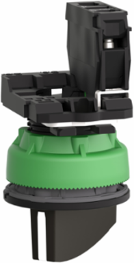 Selector switch flush mounted, Harmony XB5, plastic, black, 30mm, long handle, 2 positions, stay put, 1NO