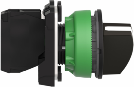 Selector switch flush mounted, Harmony XB5, plastic, black, 30mm, long handle, 2 positions, stay put, 1NO