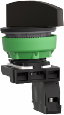 Selector switch flush mounted, Harmony XB5, plastic, black, 30mm, long handle, 2 positions, stay put, 1NO