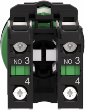Selector switch, Harmony XB5, flush mounted, plastic, black, 30mm, long handle, 3 positions, spring return to center, 2NO
