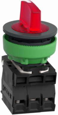 Illuminated Selector Switch, 30mm, 24V AC DC, 3 Positions, 1NO + 1NC