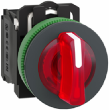 Illuminated Selector Switch, 30mm, 24V AC DC, 3 Positions, 1NO + 1NC
