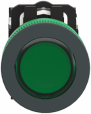Harmony XB5 Illuminated Push Button 30mm Green Antimicrobial 110-120V AC