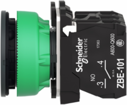 Harmony XB5 Illuminated Push Button 30mm Green Antimicrobial 110-120V AC