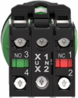 Harmony XB5 Illuminated Push Button 30mm Green Antimicrobial 110-120V AC