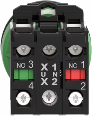 Harmony XB5 Illuminated Push Button, 30.5mm, Antimicrobial, 1NO + 1NC, IP66
