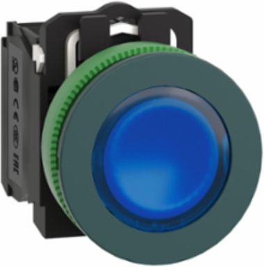 Harmony XB5 Illuminated Push Button, 30.5mm, Antimicrobial, 1NO + 1NC, IP66