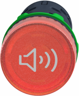 Harmony XB5 Illuminated Buzzer, 22mm, Red, 24V AC/DC, IP69 Rating