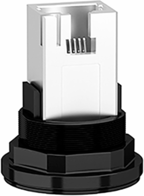 Panel Mounted RJ45 Port, 22mm, IP20, Plastic, RJ45 Ethernet 10 Gbit/s