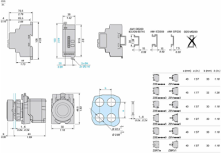 Harmony XB5R Wireless Push Button 22mm 24-240V AC/DC with 10 Caps
