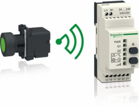 Harmony XB5R Wireless Push Button 22mm 24-240V AC/DC with 10 Caps