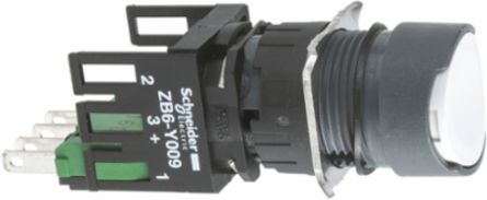 Harmony XB6 16mm White Flush Pushbutton 1NO+1NC Spring Return