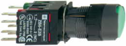 Complete Illuminated Push Button, 16mm, Green, 1NO + 1NC, 12-24V