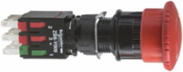 Harmony XB6 16mm Red Emergency Stop Push Button, IP65, 1NO + 2NC