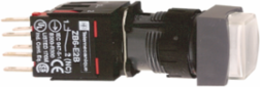 complete illuminated push button, Harmony XB6, white, projecting illuminated pushbutton, 16mm, spring return, 1NO+1NC, 12...24 V