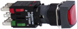 Complete Illuminated Push Button, 16mm, 1NO + 1NC, 12-24V AC/DC, IP65