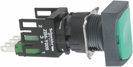 Harmony XB6 Green Rectangular Flush Pushbutton 16mm 1NO Spring Return