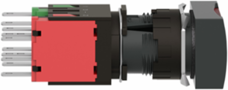 Harmony XB6 Illuminated Push Button, Red Rectangular, 16mm, Latching, 12-24V