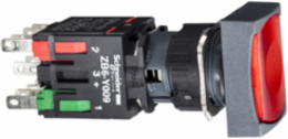 Harmony XB6 Illuminated Push Button, Red Rectangular, 16mm, Latching, 12-24V