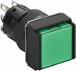Harmony 16mm Illuminated Green Push Button with IP65 Protection