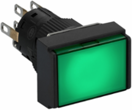 Illuminated Monolithic Push Button 16mm Green Flush 24V DC IP65