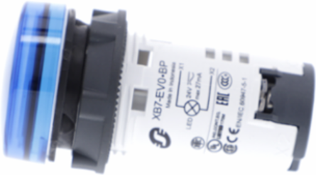 Monolithic Blue Pilot Light, 22 mm, Integral LED, 120V AC, IP65