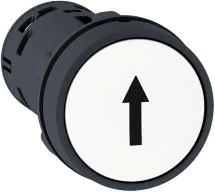 Harmony XB7 Round White Flush Push Button 22mm, Spring Return, 1NO + 1NC