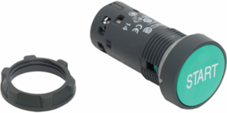 Harmony XB7 Monolithic Push Button, 22mm, Green, Spring Return, IP65