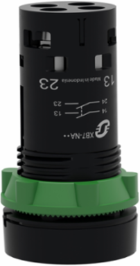 Harmony XB7 22mm Round Green Flush Push Button, IP65, 2NO, Spring Return