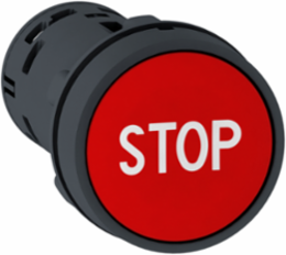 Harmony XB7 22mm Red Spring Return Push Button, IP65, 1 NO + 1 NC