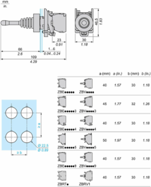 Harmony XB4 Joystick Controller 22mm 2 Directions IP66