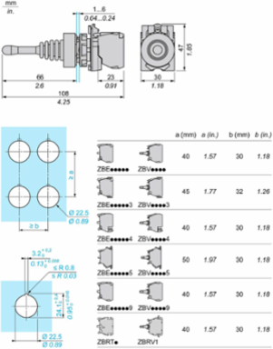 Harmony XB5 Joystick Controller 22mm, 2 Directions, IP66