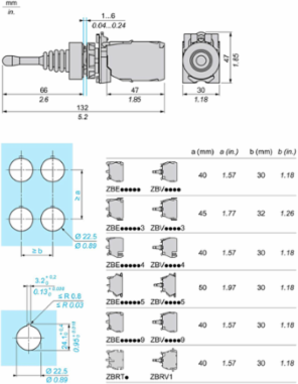Harmony XB5 Joystick Controller 22mm, 4 Directions, IP66