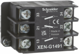 Harmony XAC Single Contact Block, 2NO+1NC, Spring Return, Front Mounting