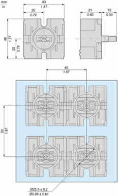 Harmony XAC Contact Block, 600V AC 10A, Spring Return, Front Mounting