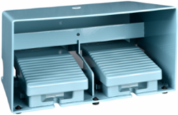 Harmony XPE Double Foot Switch, IP66, Metal, Blue, 2 Contacts 1NO+NC