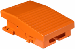Harmony XPE Single Foot Switch, Metal, Orange, IP66, 1 Step, 1 NC+NO